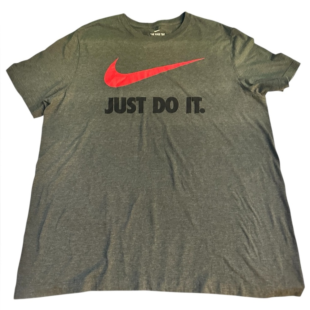 Nike Men's Charcoal Tee with Red Swoosh